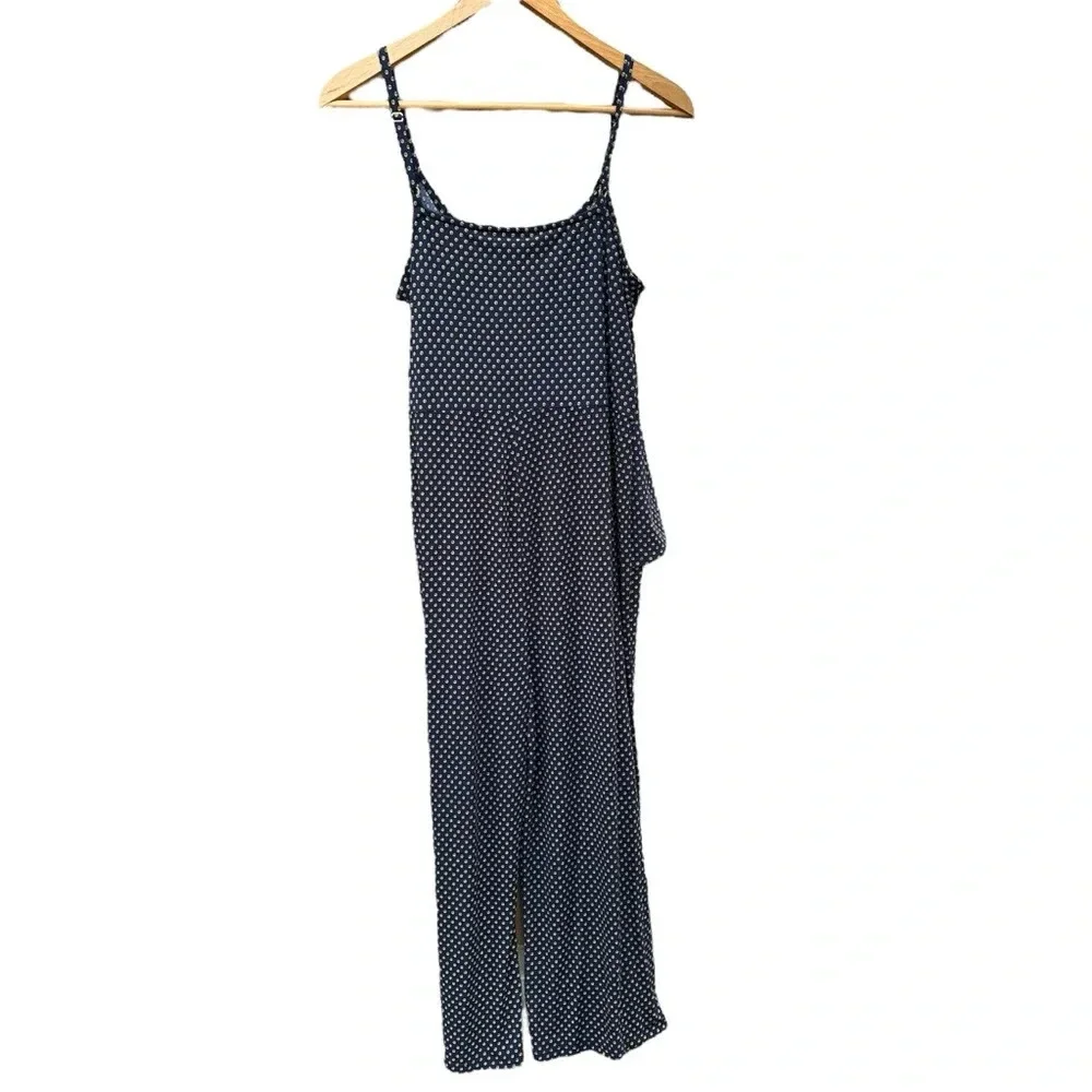Michael Kors NWT Women's Pattern Side-Tie Sleeveless Navy Gold Jumpsuit Large